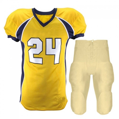 american-football-uniform_su5000_1348_1192_p_2.jpg Unisex Huddle Stretch Polyester Dazzle American Football Game Uniforms, Safety Integrated Terminator 2 Practice Pant with Built-in Pads - Image 1